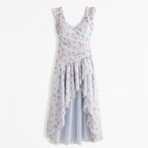 Abercrombie & Fitch Asymmetric Blue Floral Maxi Dress